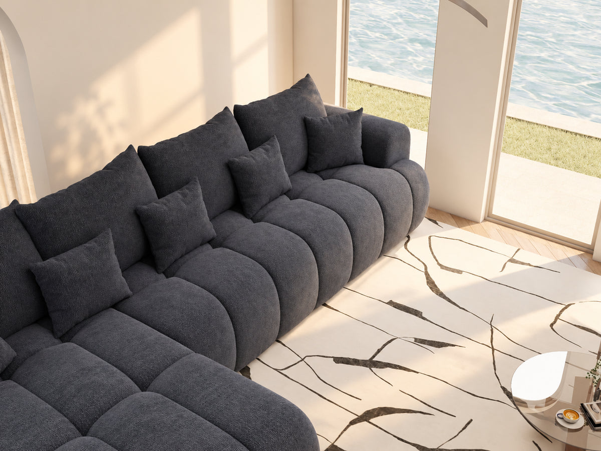 Colțar extensibil dumonde Milano XL Vibe 97 Gri Antracit 327x175 cm – vedere 1