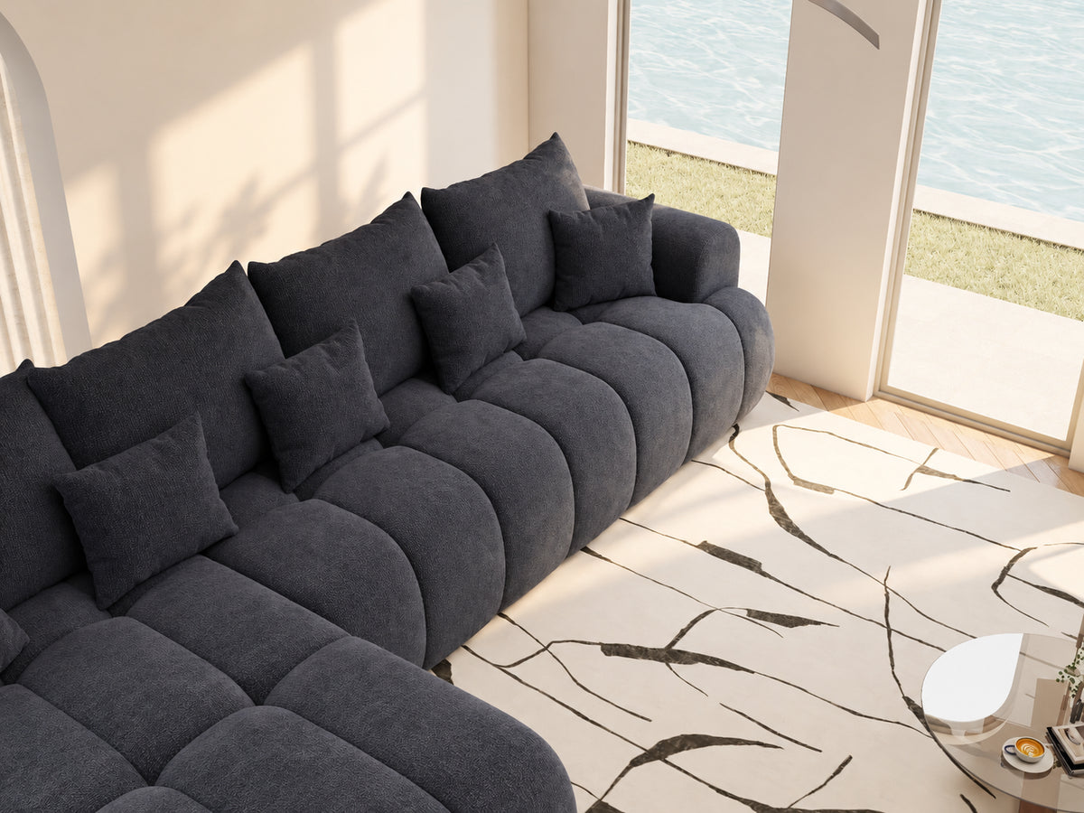 Colțar extensibil dumonde Milano XL Vibe 97 Gri Antracit 327x175 cm – vedere 7