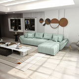 Colțar extensibil dumonde cu ladă de depozitare si sezut confortabil din spuma HR, Berlin XL Enjoy Lux Mint 350x185 cm II