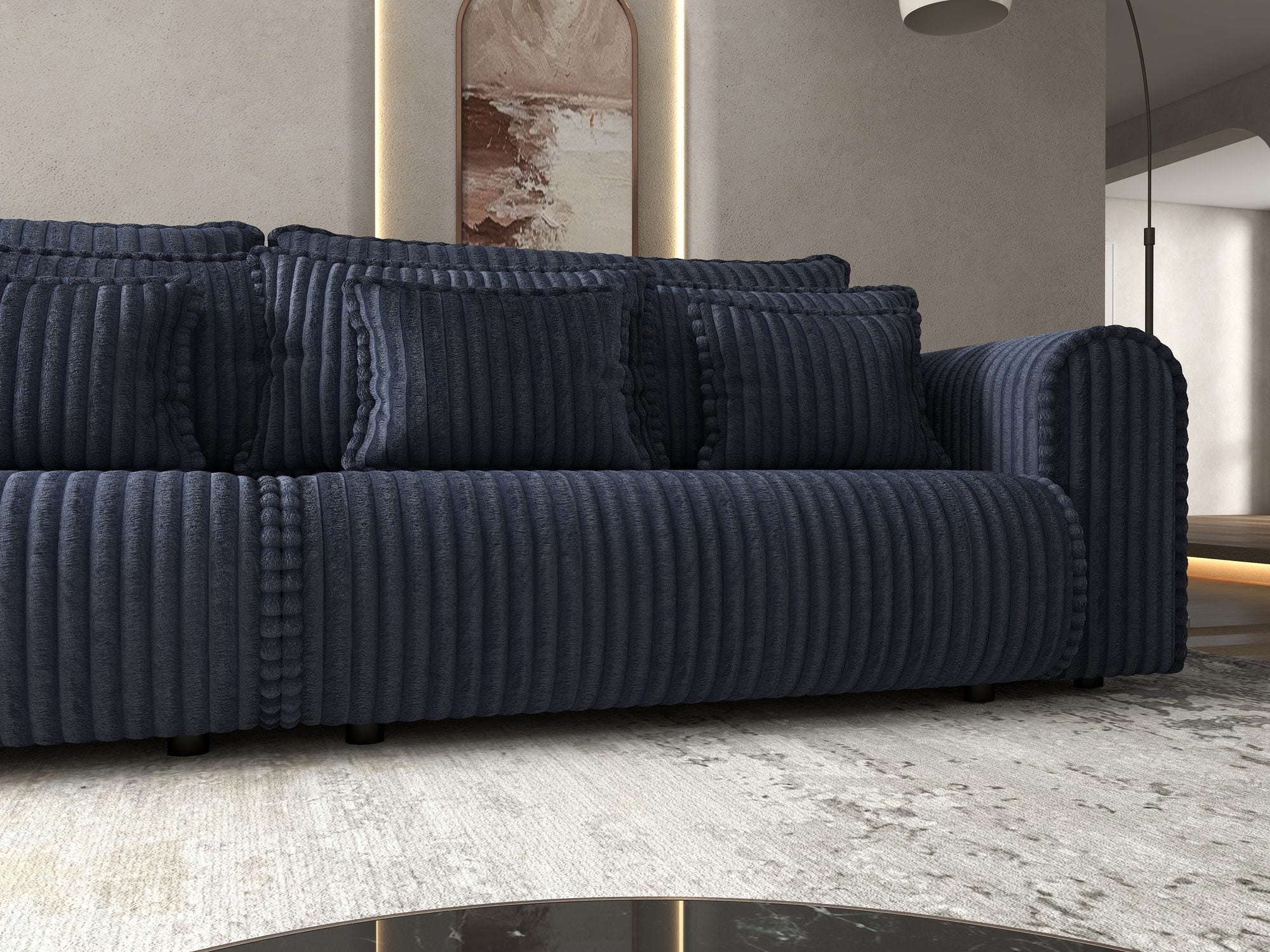 Canapea extensibilă dumonde cu ladă de depozitare Monaco Tilia Albastru 300x130 cm