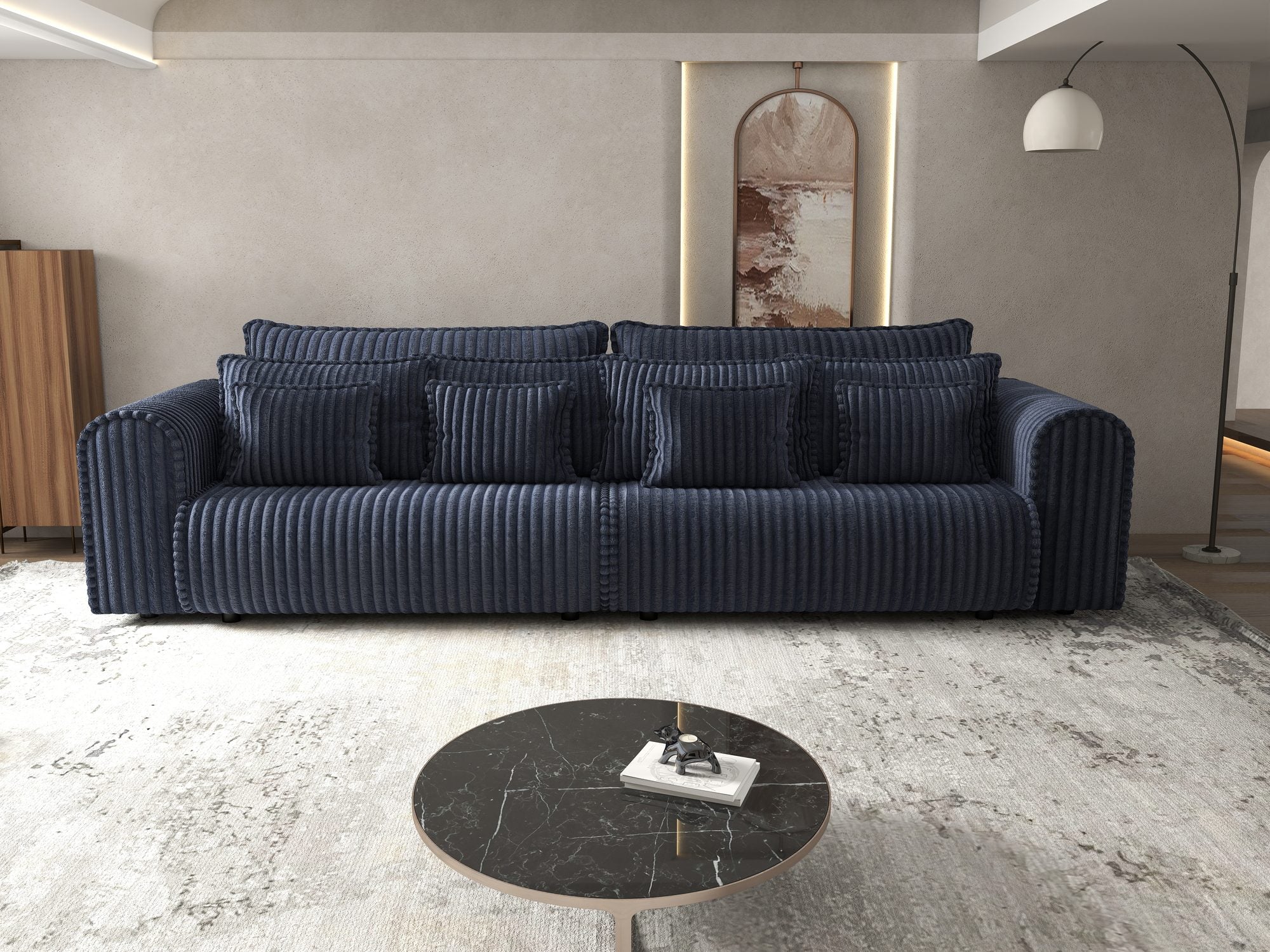 Canapea extensibilă dumonde cu ladă de depozitare Monaco Tilia Albastru 300x130 cm
