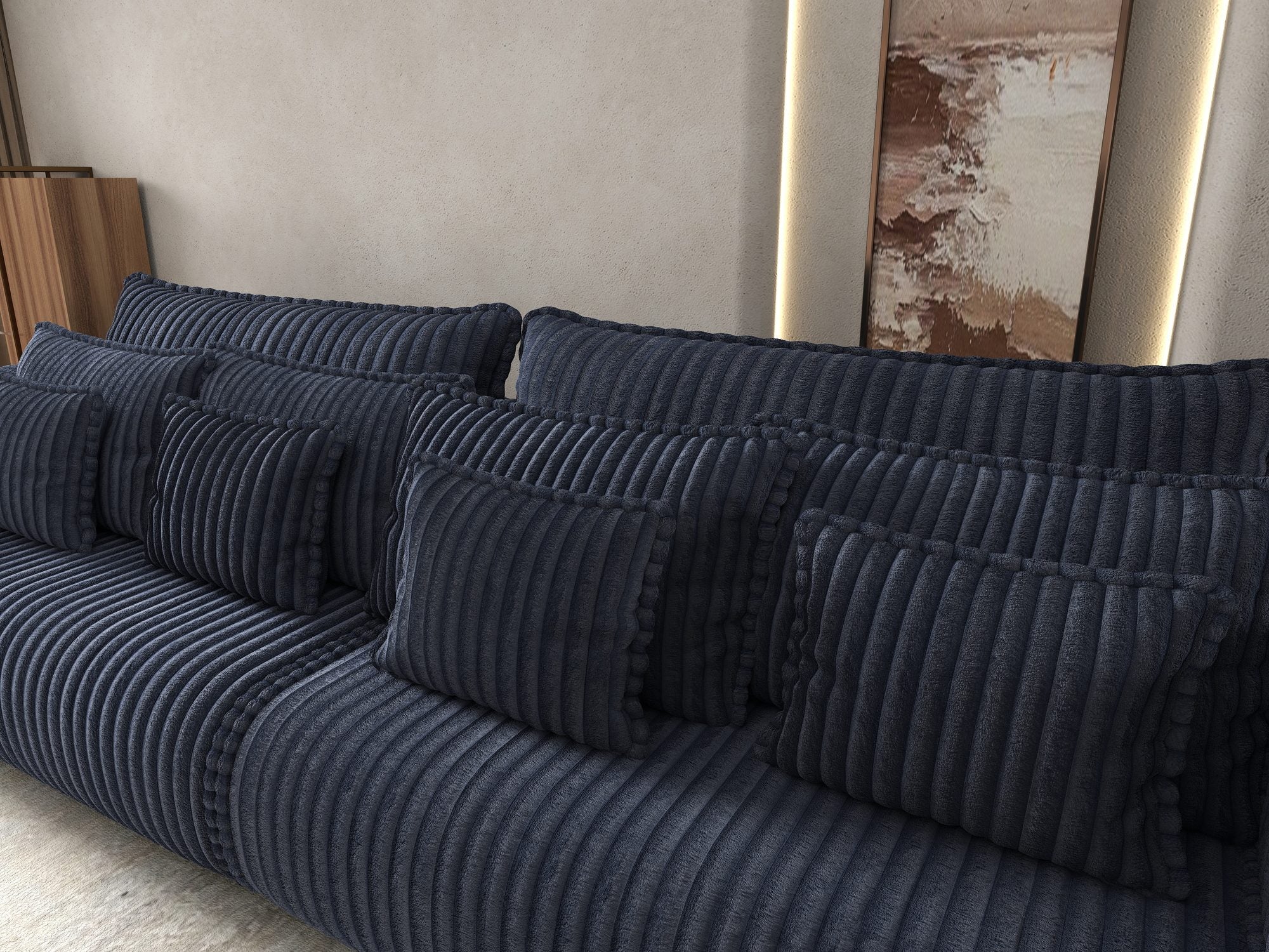 Canapea extensibilă dumonde cu ladă de depozitare Monaco Tilia Albastru 300x130 cm