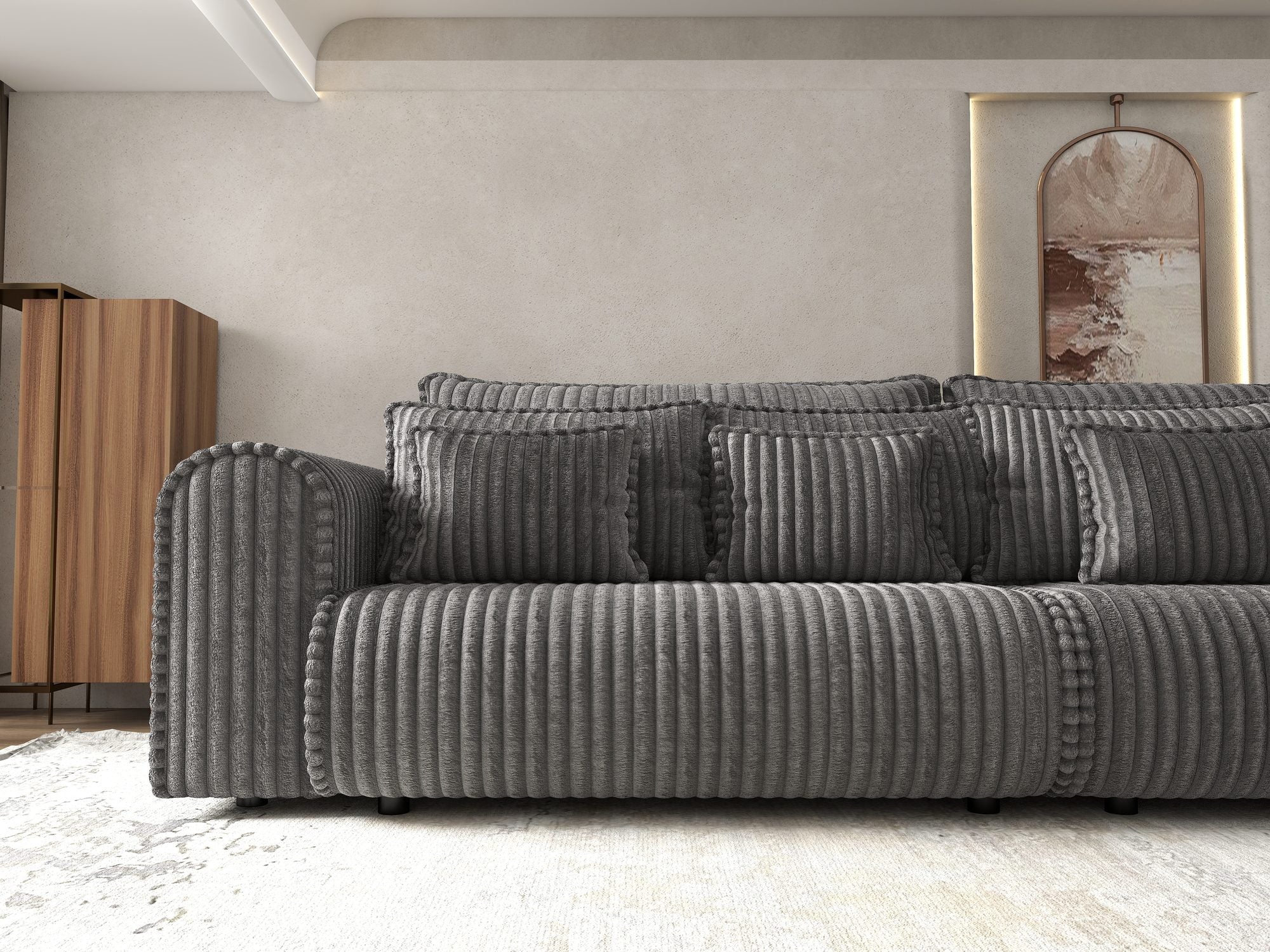 Canapea extensibilă dumonde cu ladă de depozitare Monaco Tilia Grafit 300x130 cm