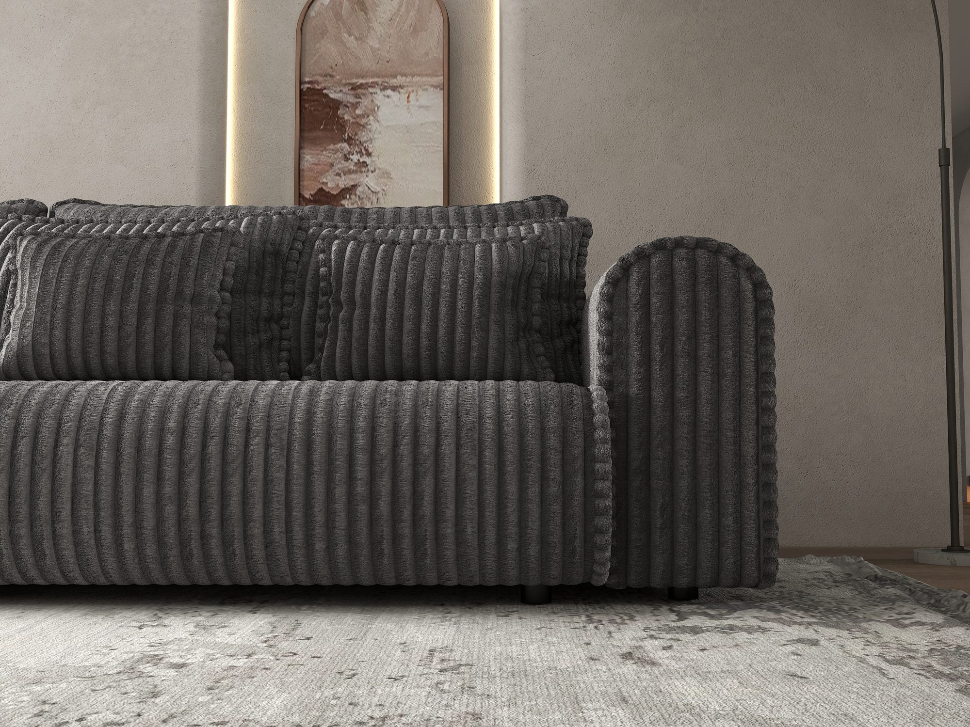 Canapea extensibilă dumonde cu ladă de depozitare Monaco Tilia Grafit 300x130 cm