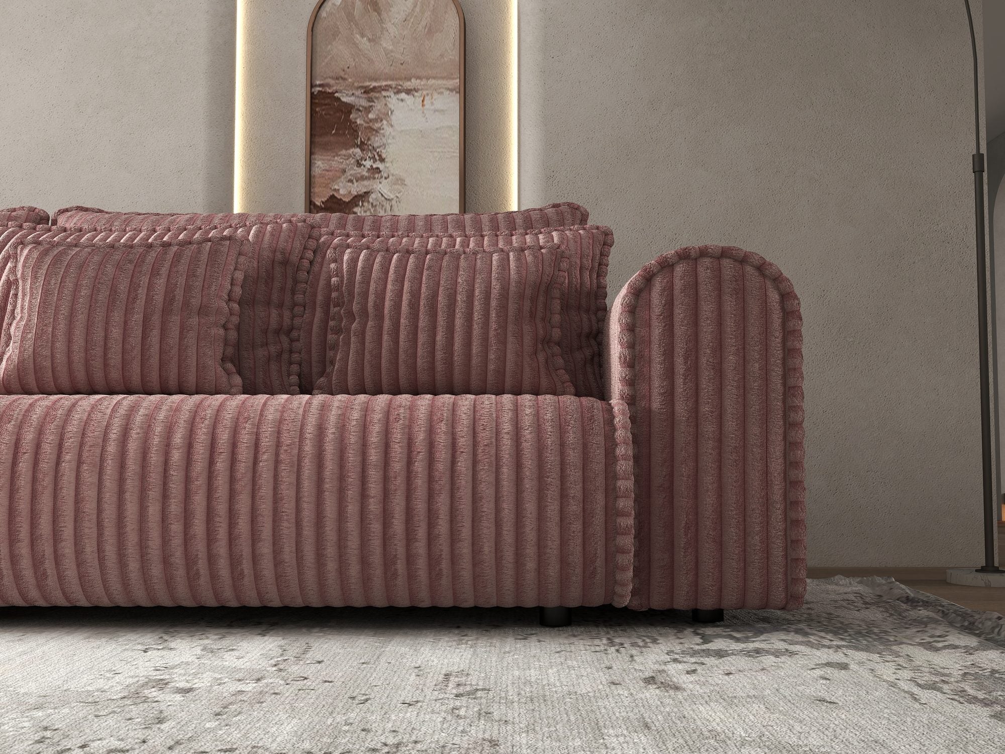 Canapea extensibilă dumonde cu ladă de depozitare Monaco Tilia Roz 300x130 cm