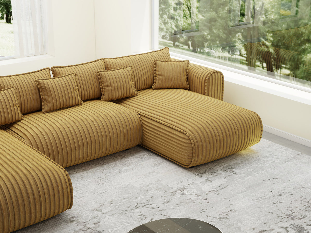 Colțar extensibil dumonde în formă de U cu ladă de depozitare Monaco U Ambience Amber 390x190 cm — imagine 5