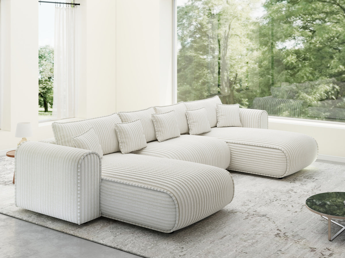 Colțar extensibil dumonde în formă de U cu ladă de depozitare Monaco U Tilia Crem 390x190 cm — imagine 1