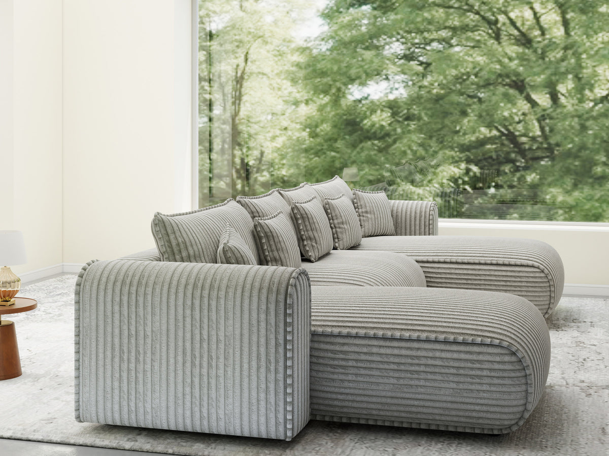 Colțar extensibil dumonde în formă de U cu ladă de depozitare Monaco U Tilia Capucino 390x190 cm — imagine 3