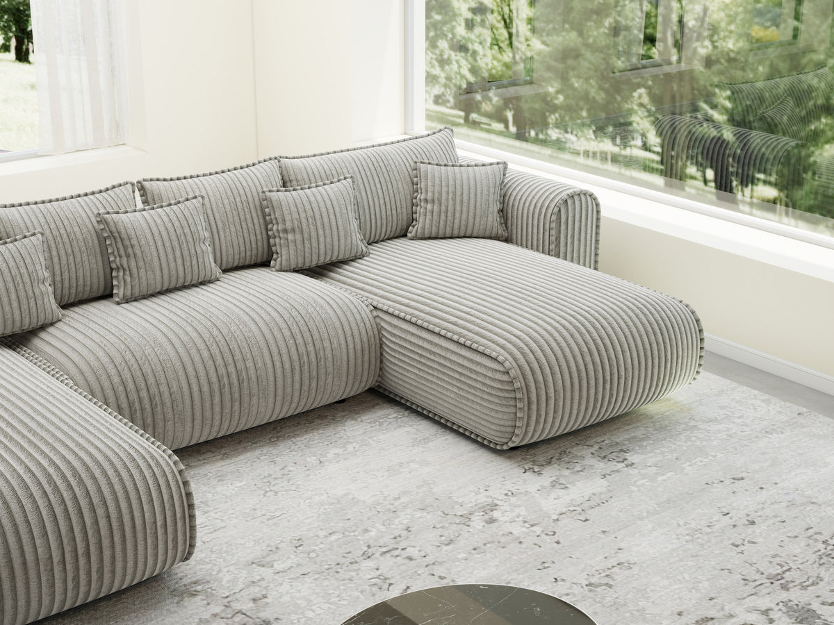 Colțar extensibil dumonde în formă de U cu ladă de depozitare Monaco U Tilia Capucino 390x190 cm — imagine 5