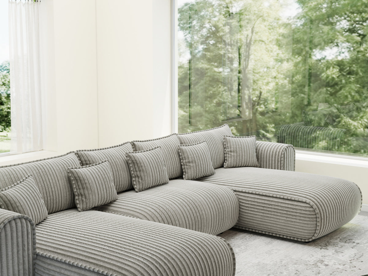 Colțar extensibil dumonde în formă de U cu ladă de depozitare Monaco U Tilia Capucino 390x190 cm — imagine 7