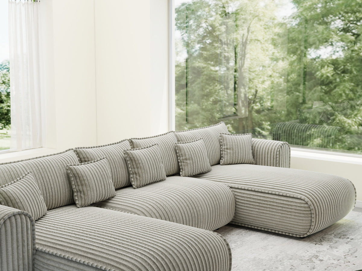 Colțar extensibil dumonde în formă de U cu ladă de depozitare Monaco U Tilia Bej 390x190 cm — imagine 7