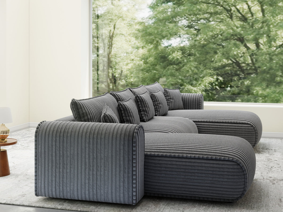 Colțar extensibil dumonde în formă de U cu ladă de depozitare Monaco U Tilia Grafit 390x190 cm — imagine 3