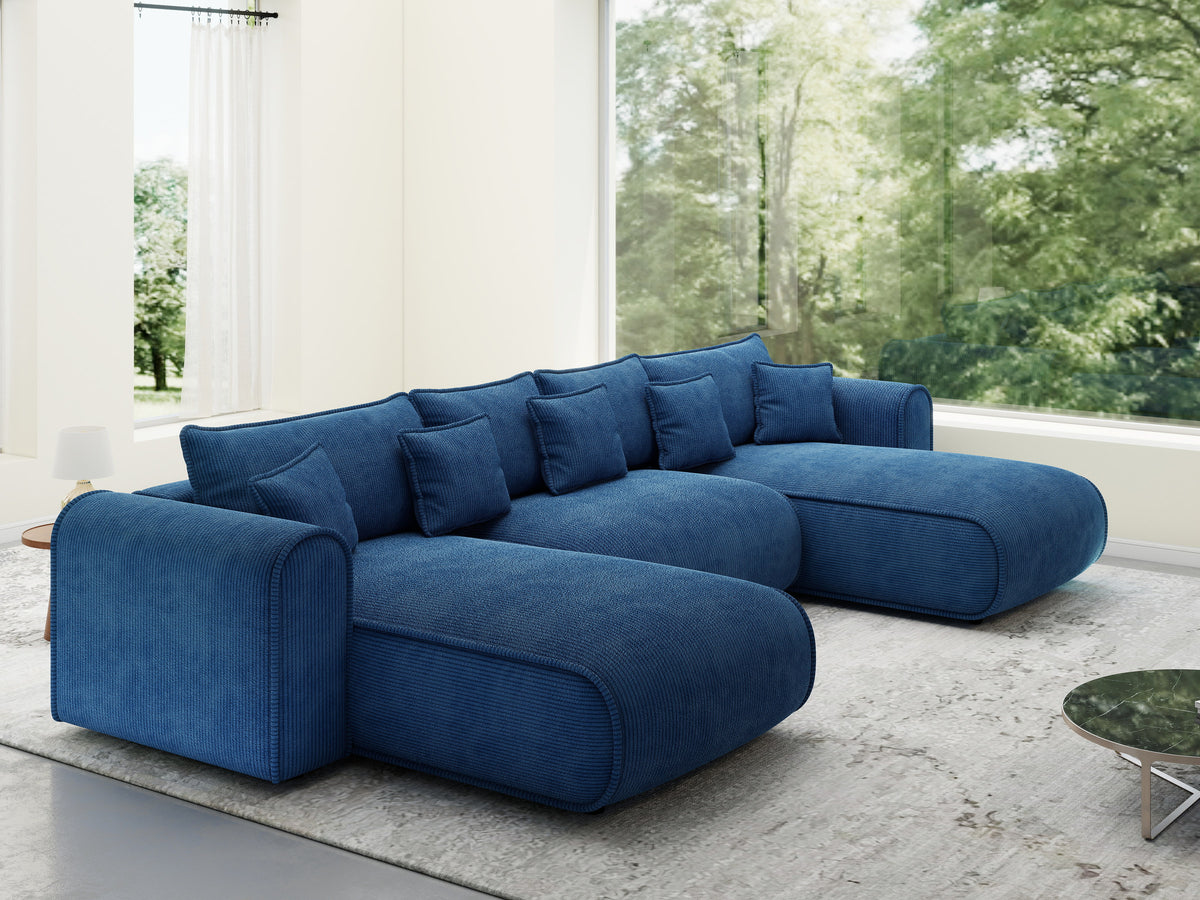 Colțar extensibil dumonde în formă de U cu ladă de depozitare Monaco U Zoom Albastru 390x190 cm — imagine 1