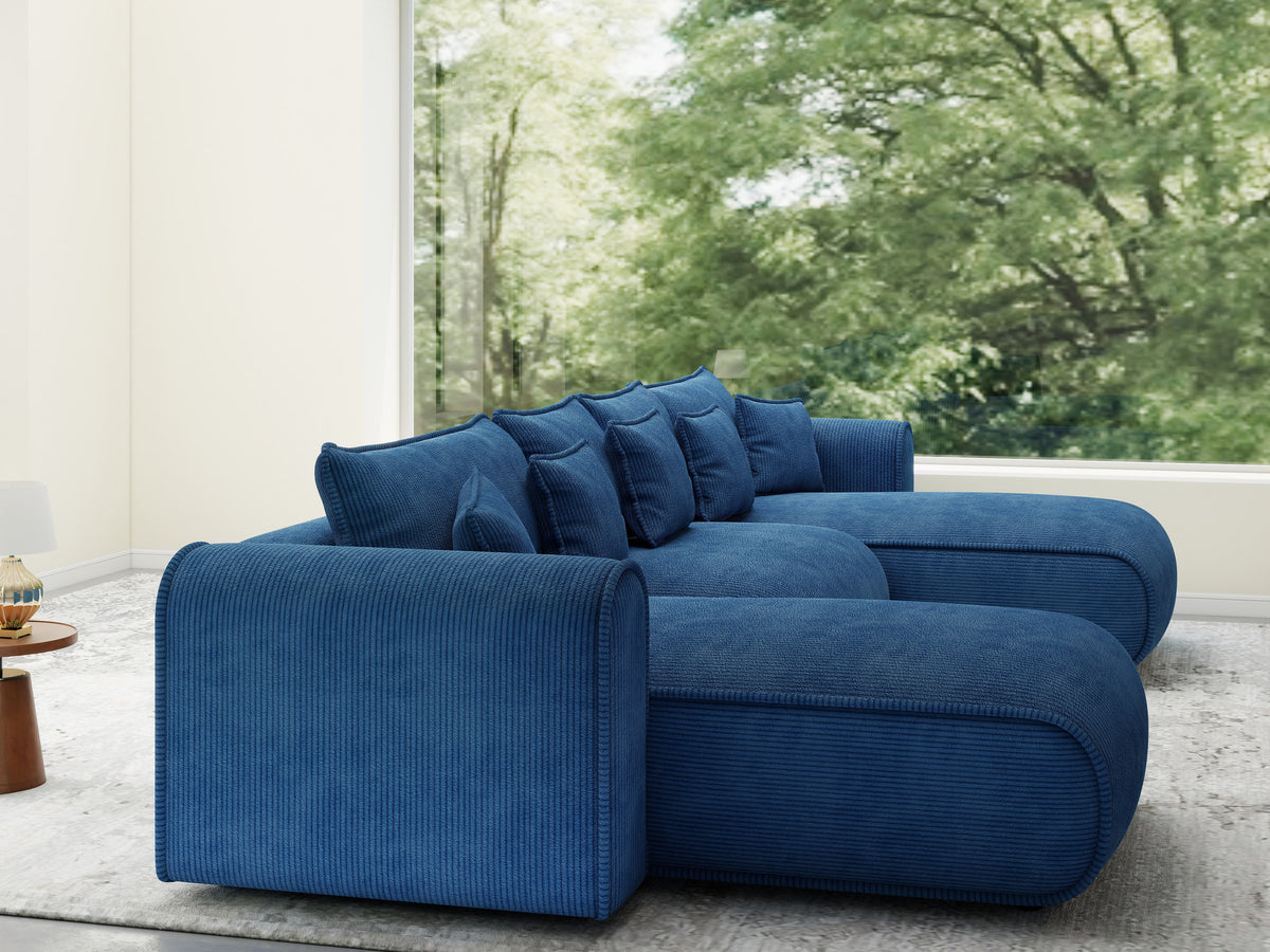 Colțar extensibil dumonde în formă de U cu ladă de depozitare Monaco U Zoom Albastru 390x190 cm — imagine 3