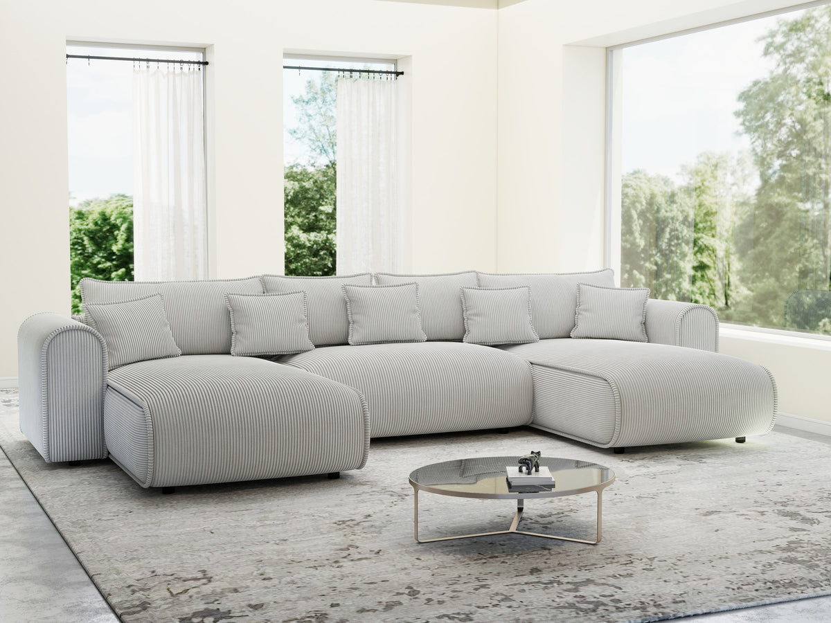 Colțar extensibil dumonde în formă de U cu ladă de depozitare Monaco U Zoom Pearl 390x190 cm — imagine 9