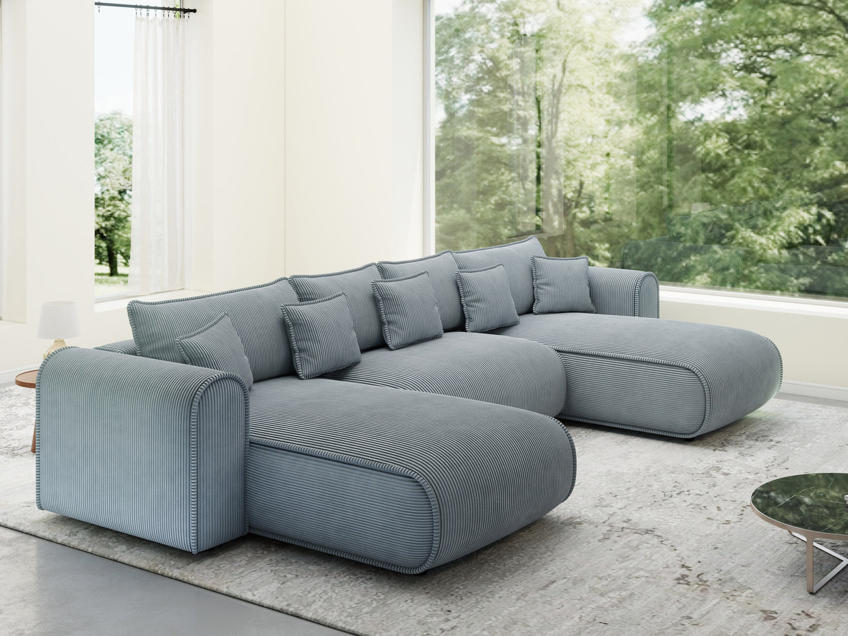 Colțar extensibil dumonde în formă de U cu ladă de depozitare Monaco U Zoom Gri 390x190 cm — imagine 1