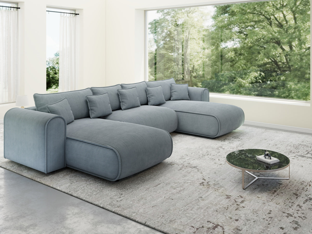 Colțar extensibil dumonde în formă de U cu ladă de depozitare Monaco U Zoom Gri 390x190 cm — imagine 10