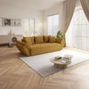Canapea extensibilă dumonde cu ladă de depozitare si sezut confortabil din spuma HR, Berlin Ambience Mustar 250x100 cm Fabrica