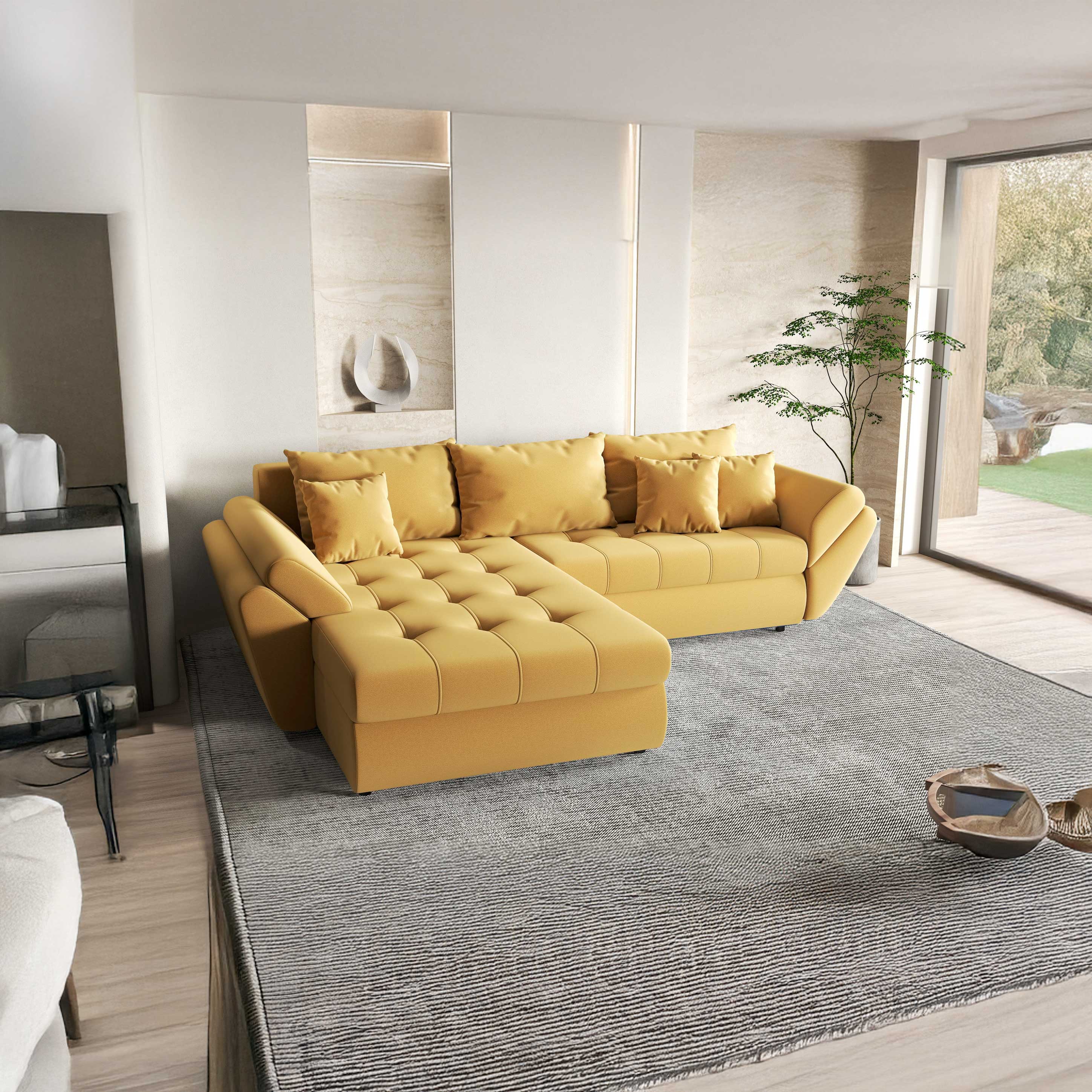 col-ar-extensibil-cu-lada-de-depozitare-loana-mustar-275x185-cm
