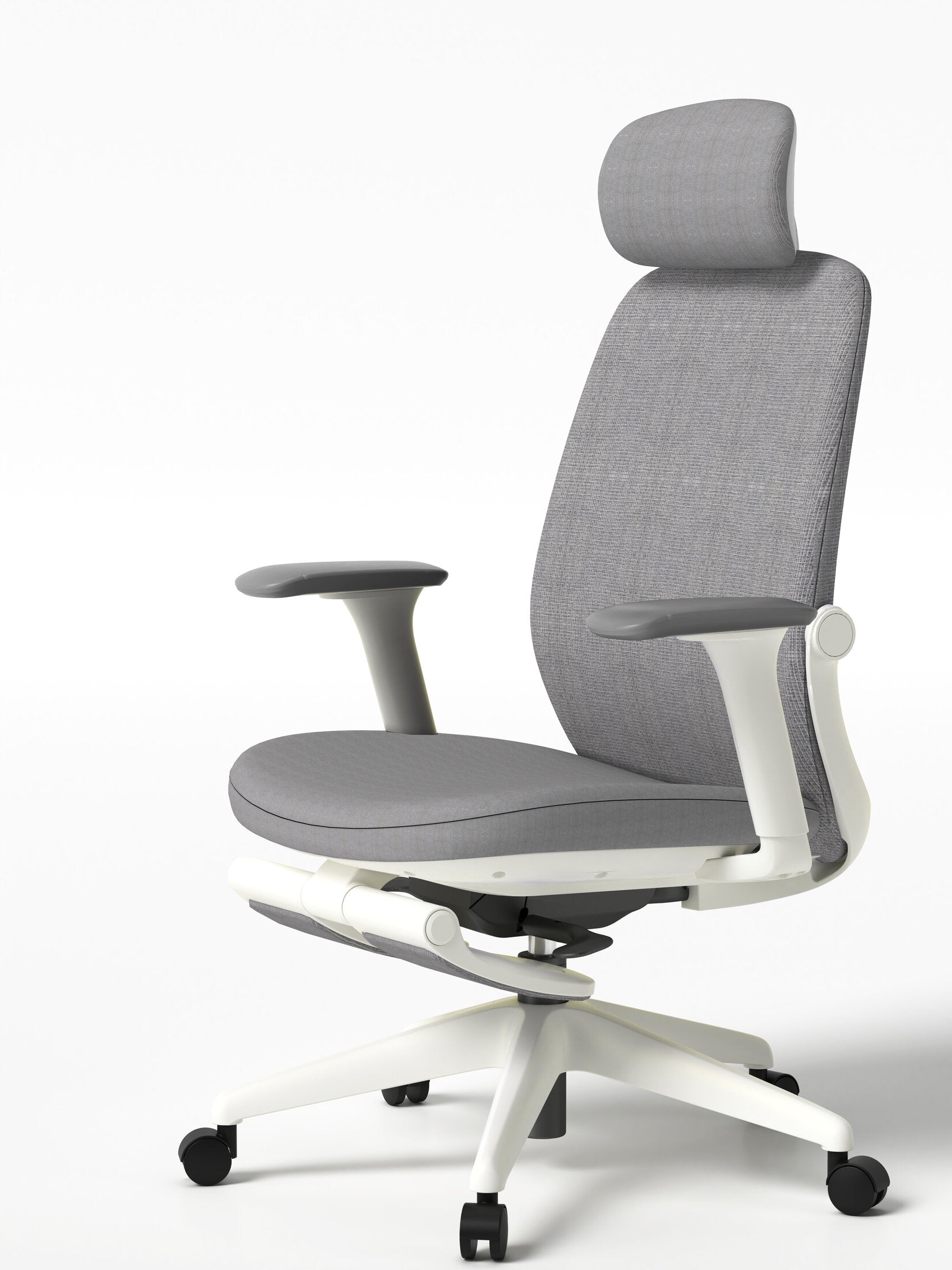 Scaun ergonomic profesional modern Senda dumonde, tetiera reglabila 2D, cotiere reglabile 3D ultra moi, mecanism multifunctional inclinare/blocare, suport picioare, gri