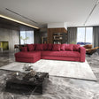 Colțar extensibil dumonde cu ladă de depozitare si sezut confortabil din spuma HR, Gloria Red 320x183 cm Fabrica