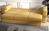 Canapea extensibilă dumonde cu ladă de depozitare si sezut confortabil din spuma HR, Gloria Muștar  240x100 cm Fabrica