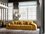 Canapea extensibilă dumonde cu 2 lăzi de depozitare si sezut confortabil din spuma HR, Verona Royal Mustar 310x100 cm Fabrica