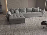 Colțar extensibil dumonde cu ladă de depozitare si sezut confortabil din spuma HR, Loana XL Royal Gri 335x185 cm Fabrica