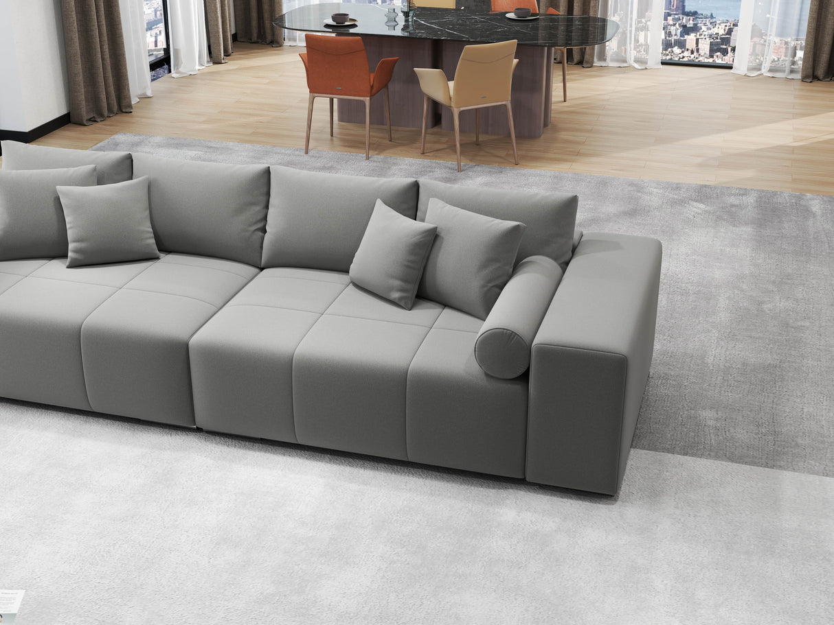 Canapea extensibilă dumonde cu ladă de depozitare si sezut confortabil din spuma HR, Marbela Royal Gri XXL 295x100 cm fabrica