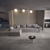 Colțar extensibil dumonde cu ladă de depozitare si sezut confortabil din spuma HR, Loana XL Royal Velvet Gri 335x185 cm Fabrica