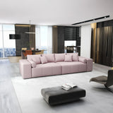 Canapea extensibilă dumonde cu ladă de depozitare si sezut confortabil din spuma HR, Marbela Pink XXL 295x100 cm Fabrica
