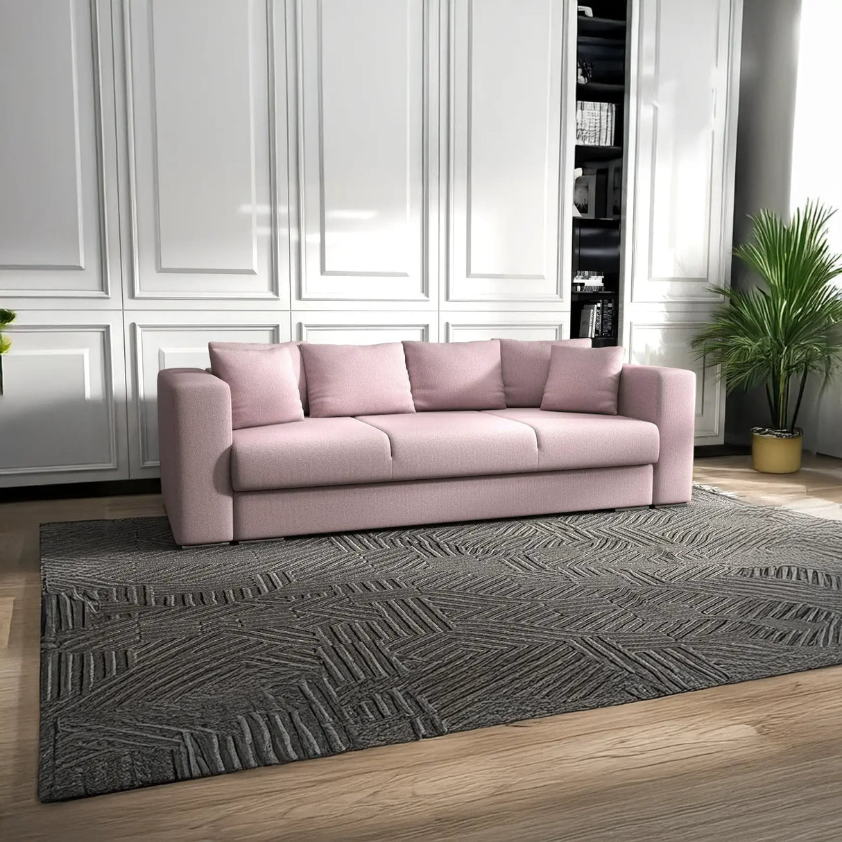Canapea extensibilă dumonde cu ladă de depozitare si sezut confortabil din spuma HR, Gloria Pink 240x100 cm Fabrica