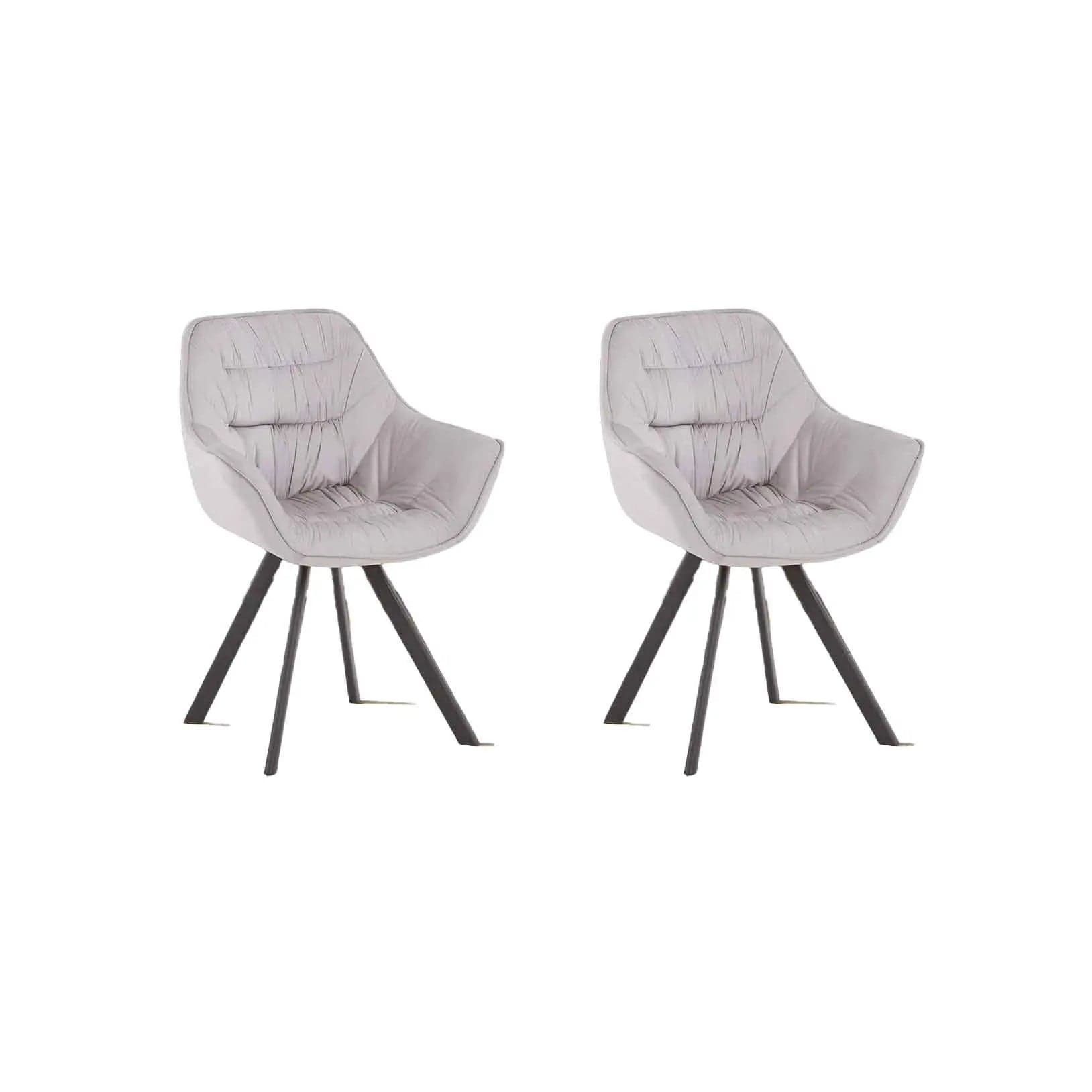 Set 2 scaune tapitat cu stofa si picioare metalice dark grey / negru, Bailey 2 62x46xh86 cm, dumonde
