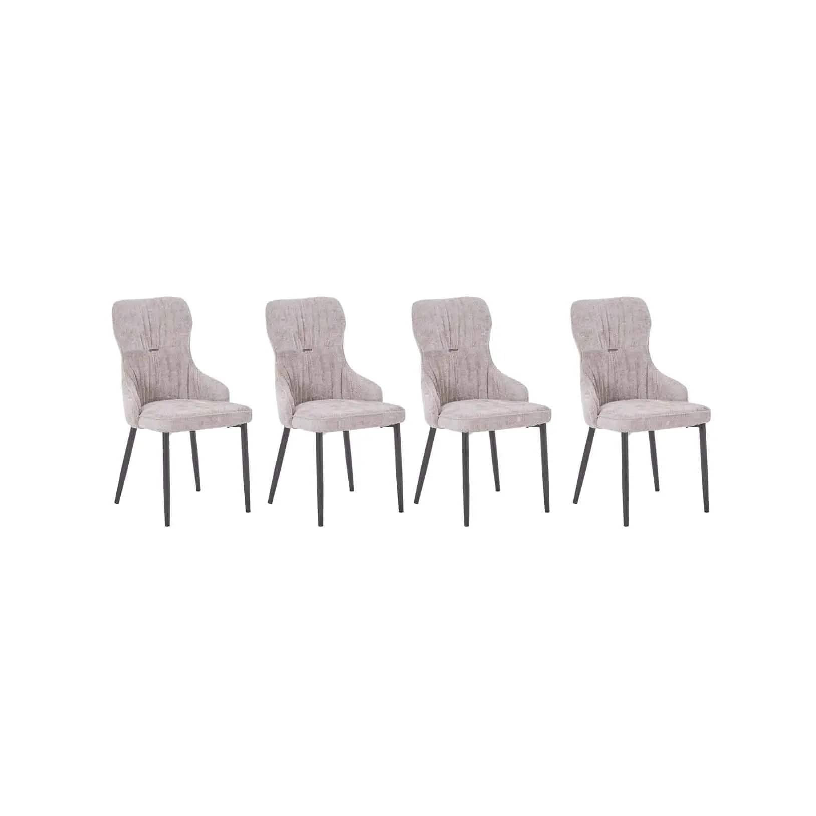 Set 4 scaune  tapitate cu stofa si picioare metalice gri / negru, Bristol 2 47x55xh91 cm, dumonde