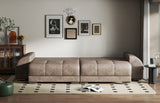 Canapea extensibilă dumonde cu 2 lăzi de depozitare si sezut confortabil din spuma HR, Big Sofa Verona Tobago Brown 310x100 cm Fabrica