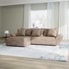 Colțar extensibil dumonde cu ladă de depozitare si sezut confortabil din spuma high-density, Berlin Tobago Brown 280x185 cm