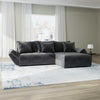 Colțar extensibil dumonde cu ladă de depozitare si sezut confortabil din spuma high-density, Berlin Madagaskar Gri 280x185 cm II