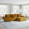 Colțar extensibil dumonde cu ladă de depozitare si sezut confortabil din spuma high-density, Berlin Ambience Mustar 280x185 cm II