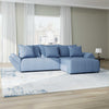 Colțar extensibil dumonde cu ladă de depozitare si sezut confortabil din spuma high-density, Berlin Enjoy Albastru 280x185 cm II