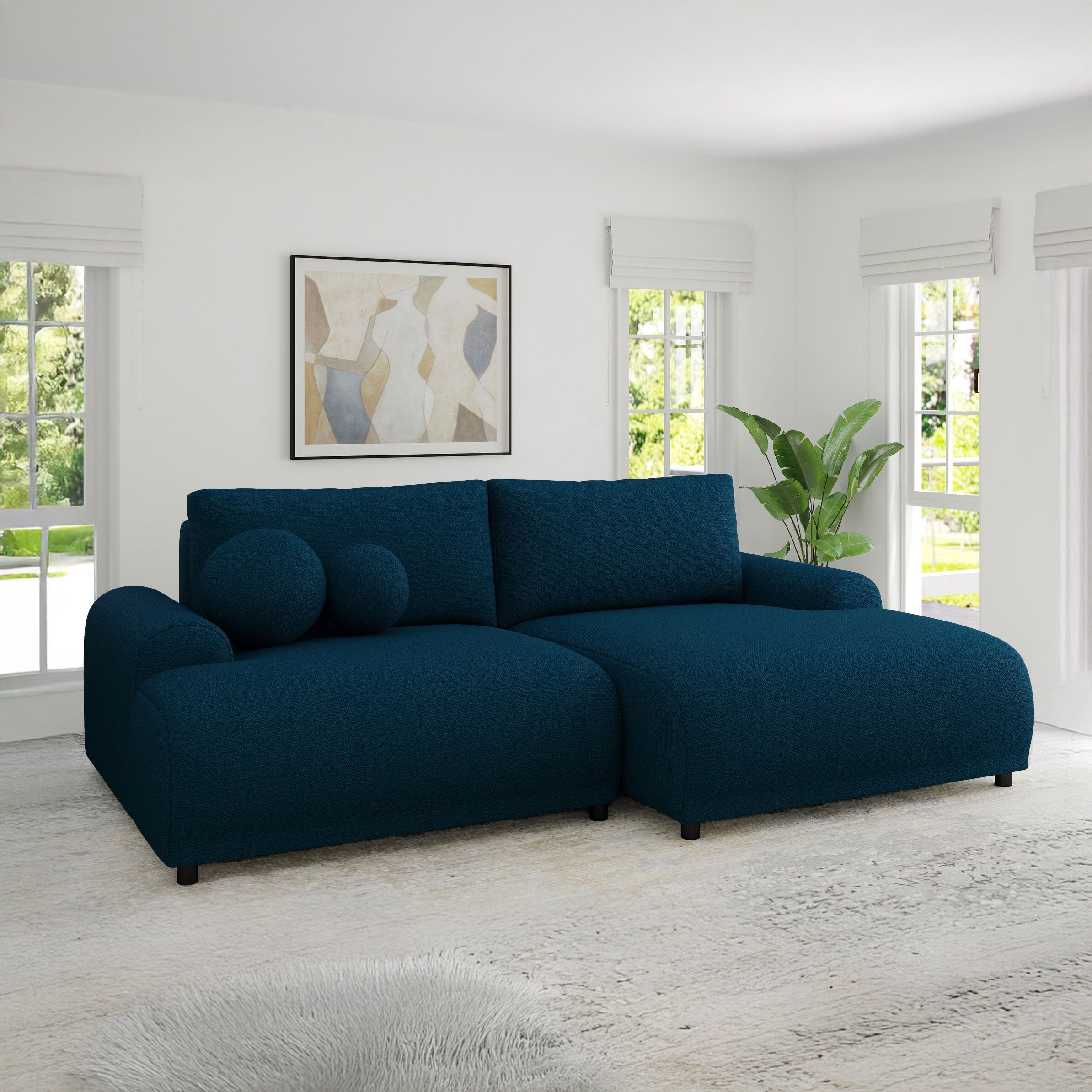 Colțar extensibil dumonde cu ladă de depozitare și șezut confortabil din spumă HR, Carlo Enjoy Verde Petrol 240x145 cm II