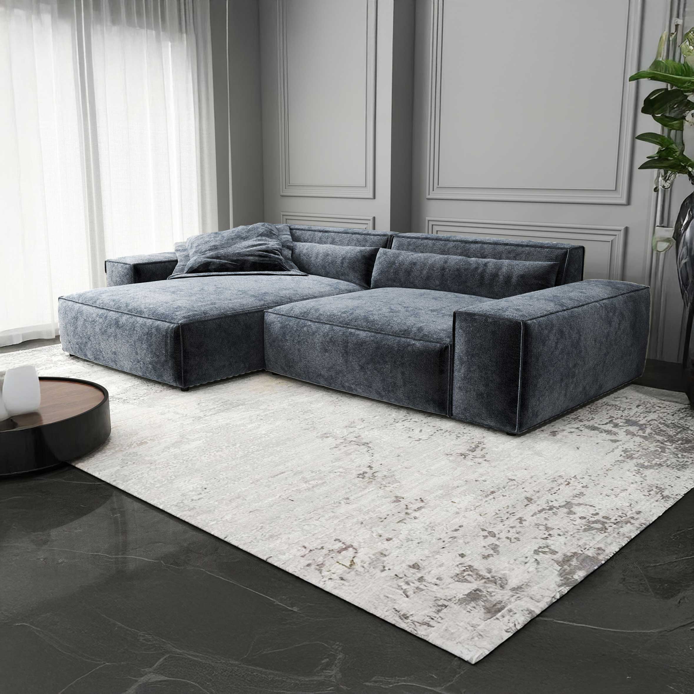 Colțar dumonde cu șezut confortabil din spumă HR, Marvelo Euphoria Gri Grafit 264x175 cm