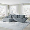 Colțar extensibil dumonde cu ladă de depozitare si sezut confortabil din spuma high-density, Berlin Zoom Gri 280x185 cm