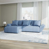Colțar extensibil dumonde cu ladă de depozitare si sezut confortabil din spuma high-density, Berlin Enjoy Albastru 280x185 cm