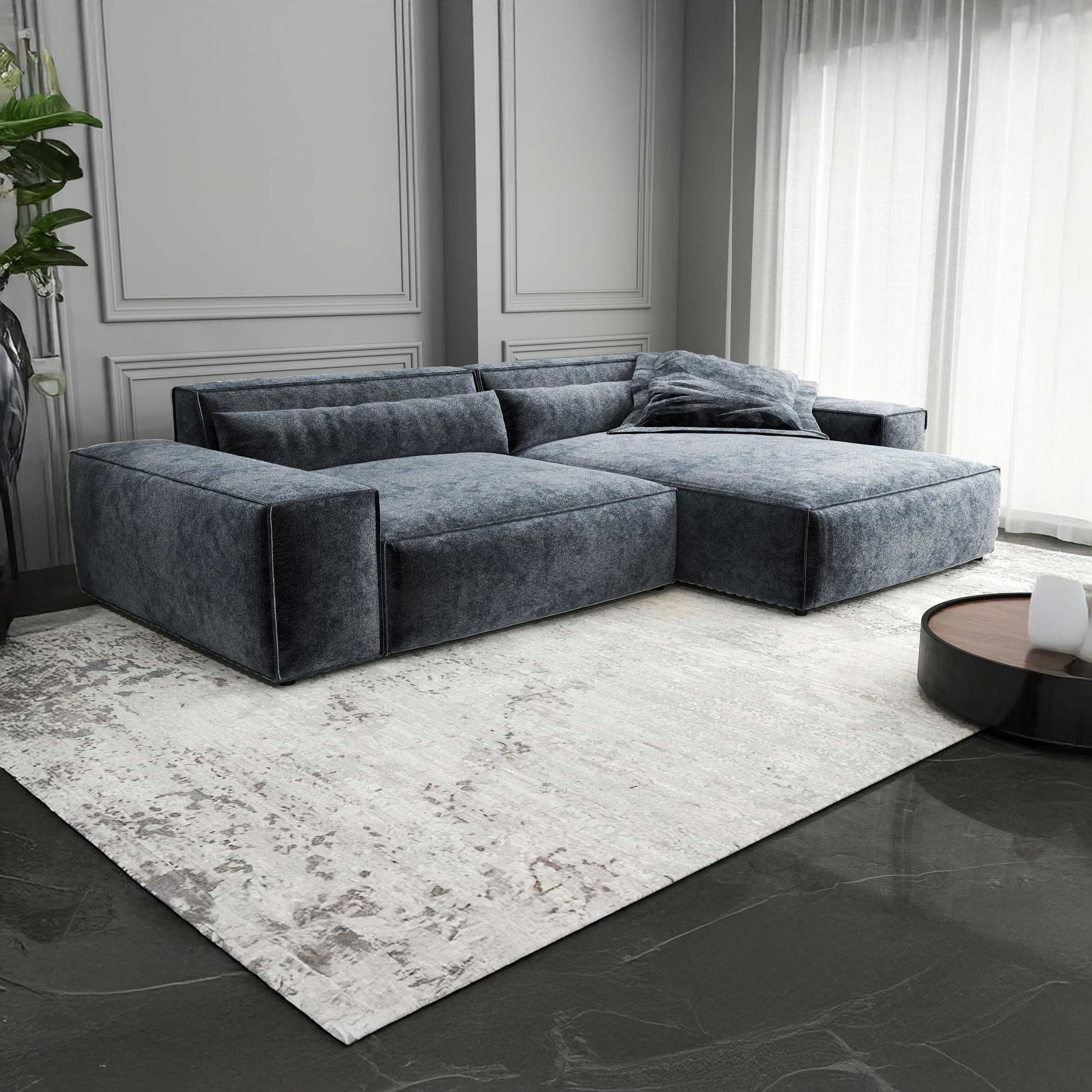 Colțar dumonde cu șezut confortabil din spumă HR, Marvelo Euphoria Gri Grafit 264x175 cm II