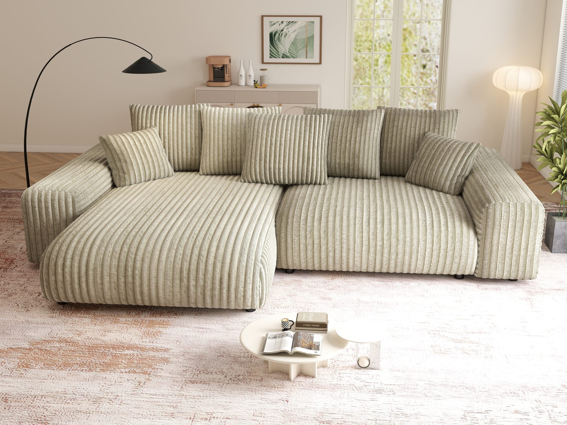 Canapea Dumonde Luma Small, Tilia 83-grispre bej (ROP F331)