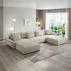 Colțar extensibil dumonde cu ladă de depozitare si sezut confortabil din spuma high-density, Berlin U Cremona Gri Deschis 02 380x180 cm