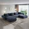 Colțar extensibil dumonde cu ladă de depozitare si sezut confortabil din spuma high-density, Berlin U Cremona Albastru 79 380x180 cm