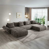 Colțar extensibil dumonde cu ladă de depozitare si sezut confortabil din spuma high-density, Berlin U Cremona Maro-bej 24 380x180 cm