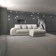 Colțar extensibil dumonde cu ladă de depozitare si sezut confortabil din spuma HR, Verona Enjoy Bej II 290x185 cm Fabrica