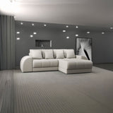 Colțar extensibil dumonde cu ladă de depozitare si sezut confortabil din spuma HR, Verona Enjoy Bej II 290x185 cm Fabrica